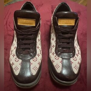Louis Vuitton Brown and Cream Sneakers